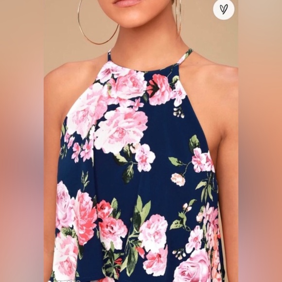 Lulus In the Garden Floral Halter Romper. Like new, excellent condition. - Picture 3 of 5